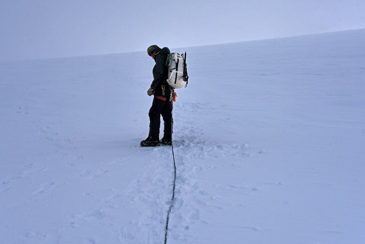 02B Guide Josh Hoeschen Leads The Summit Day Climb Up The Jacobson Valley From Mount Vinson High Camp